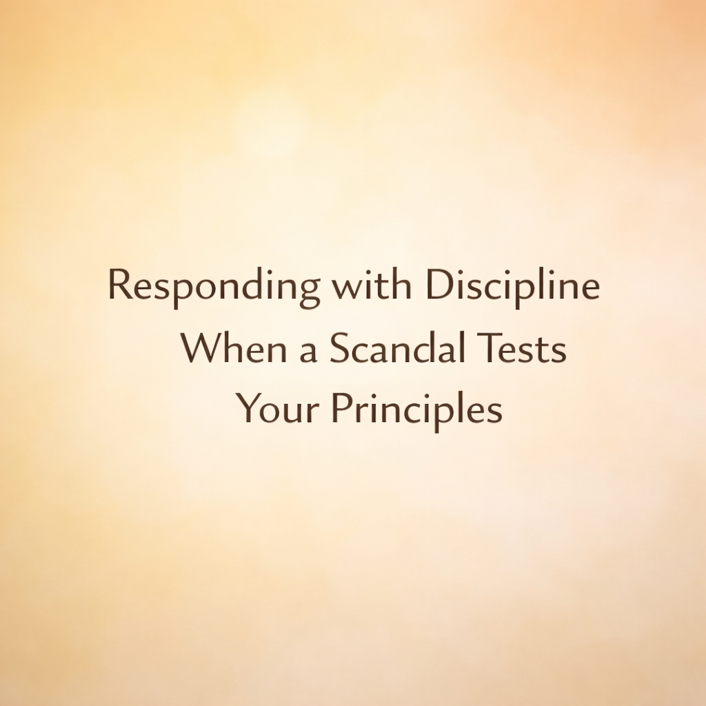 Responding with Discipline When a Scandal Tests Your Principles Swami Prakashanand Saraswati